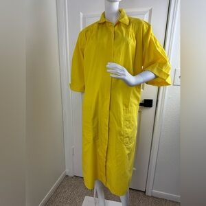 Evan Picone Large Vintage Oversized Midi Button Up Front Shift Dress S 18